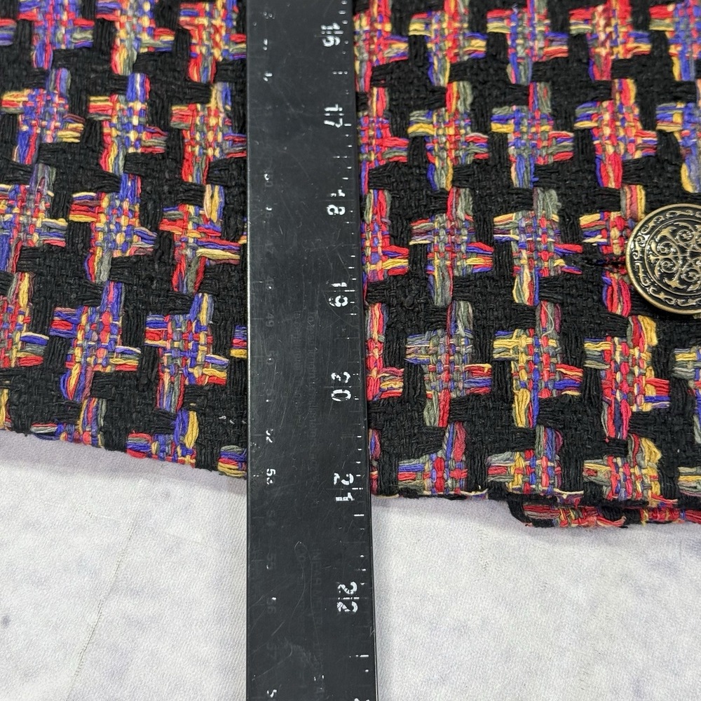 Vintage Doncaster Women's 12 Silk‎ Cropped Blazer 2 Button Brocade Jacket Celtic - Picture 8 of 13